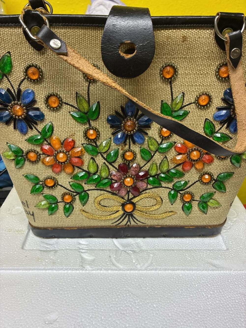 Vintage Enid Collins 'Jewel Bokay' Canvas Handbag